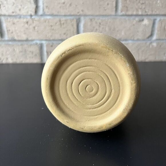 Pottery Jug Vase with Abstract Eye Handle Earthy Color Heritage Home 7.25 in H - Picture 6 of 12